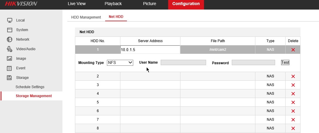 hikvision nfs